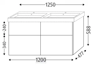 Sanipa Waschtischunterbau mit Auszügen 3way BR50622