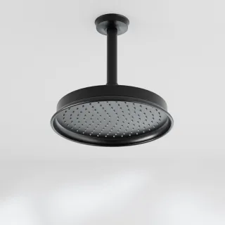 Steinberg Serie 350 Kopfbrauseset Ø 225mm inkl. Brausearm Deckenmontage, mit Easy Clean, matt black, 350 1580 S