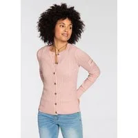 KangaROOS Strickjacke hüftlange Form, figurbetonte Passform, aus Feinstrick und Strick