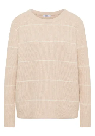 CECIL - Gestreifter Strukturpullover beige - Gr. - XL