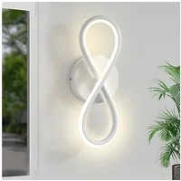 ZMH LED Wandleuchte Innen 8-förmige Modern 7W Wandlampe für Treppenhaus Schlafzimmer, Augenschutz, Einfache Installtion, LED fest integriert, Warmweiß, Schwarz 3000K Schlafzimmerlampe Korridor Wohnzimmer