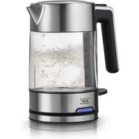 KHG Wasserkocher WK-106 GE, 1 Liter, aus Glas & Edehstahl mit abwaschbarem Kalkfilter, 1 l