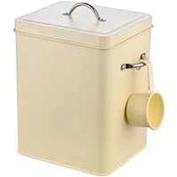 relaxdays Aufbewahrungsbox Waschmittelbox Metall 6 Liter, Beige