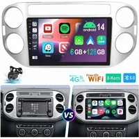 ESSGOO Für VW Tiguan 5N 2010-2016 6+128GB 8-Kern 4G LTE Autoradio (RDS, Digitalradio (DAB), FM, AM, Apple Carplay Android Auto Navi WIFI BT SWC 4G LTE)