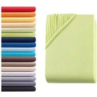 Hometex Premium Textiles Spannbettlaken für Topper bis 10cm Steghöhe, Jersey, Gummizug: Rundumgummizug, ideal für Boxspringbett Topper, 100% reine Baumwolle