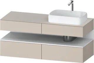 Duravit Qatego Konsolenwaschtischunterbau wandhängend Taupe Matt 1400x550x600 mm - QA4766018910010 QA4766018910010