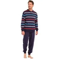 Robson Schlafanzug Herren Pyjama lang mit Bündchen (2 tlg) Baumwolle