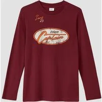 s.Oliver Langarmshirt T-Shirt Langarm-Jerseyshirt mit Print und Stickerei