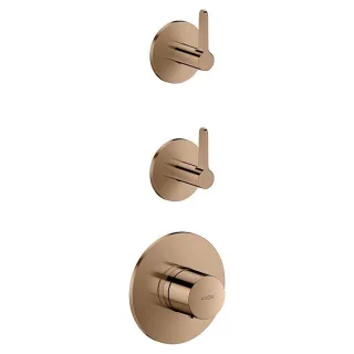 hansgrohe AXOR One Thermostatmodul 48722300 Unterputz, 2 Verbraucher, mit Hebelgriff, polished red gold
