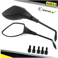Area1 Motorradspiegel Motorrad Rückspiegel Set (E-geprüft, inkl. 5 Adapter)