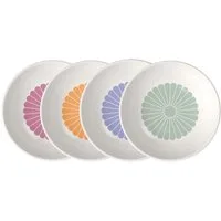 Villeroy & Boch Salatschüssel Fleur couleur Dessertschale 4tlg. 13x13x4cm, Porzellan, (Set, 4-tlg), Premium Porcelain, mikrow.- & spülm.sicher, Made in Germany