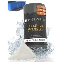 Nasswerk® Poolpflege pH Regulierung Granulat – pH Plus & pH Minus, 1,5 kg pH-Minus Granulat für präzise Dosierung
