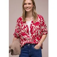 STREET ONE Druckbluse 3/4-Arm-Bluse mit floralem Muster und Tape-Details