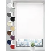 Verdunklungsrollo Seitenzugrollo, Sonello, verdunkelnd, einfach Montage ohne Bohren, freihängend, Klemmfix, 65cm x 100cm Weiß Verdunkelungsrollo, Rollos für Fenster, Sonnenschutz
