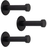 SO-TECH® Kleiderhaken Garderobenhaken TALEA Edelstahl massiv inkl. Montagematerial, (3-St), Ø 10 / 15 mm, Länge 50 mm, Gesamtlänge 53 mm, schwarz elox