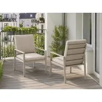 MeXo Gartenstuhl Outdoor Stühle Wetterfest (Balkonstuhl, 2 St), Gartensessel Aluminium, inkl. Sitz und Rückenkissen