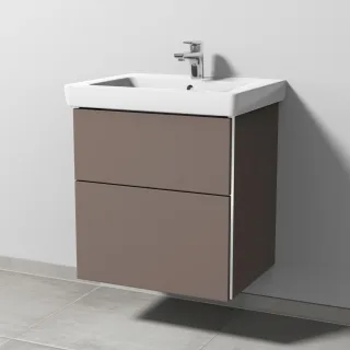 Sanipa 3way Waschtischunterbau zu Villeroy & Boch Subway 2.0 Waschtisch mit 2 Auszügen, Taupe-Matt BP6121T