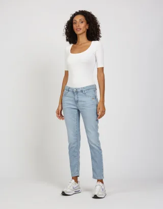 GANG Damen Jeans 94AMELIE CROPPED - relaxed fit Jeans bleached light blue
