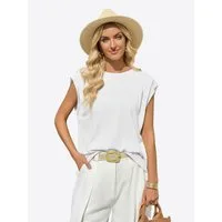 Imily Bela T-Shirt Damen Bootsausschnitt Basicbluse (Packung, 1-tlg., 1per-Pack) Schultern überlappend