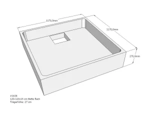 Neuesbad Wannenträger für Bette flach 120x120x15 SD22049