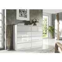 Raumhirsch Furniture Kommode, Sideboard, Kommode für das Schlafzimmer - Wohnzimmer (Maße: 120 × 39 × 101,5 cm, 8 Schubladen, Rollenschienen), viele Farbvarianten - Hochwertig & stabil