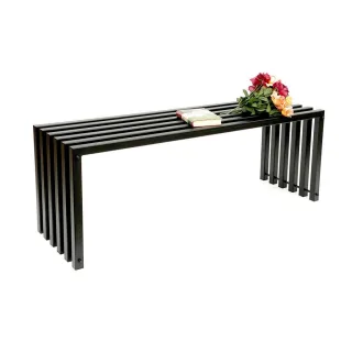 DanDiBo Gartenbank, Schwarz, Metall, 117x43.5x36 cm, Gartenmöbel, Gartenbänke