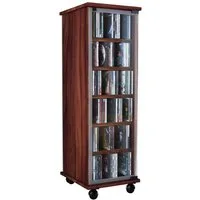 VCM Standregal Holz CD DVD Stand Regal Schrank Valenza Glastür, 1-tlg., 98x31x35cm BluRay Schrank