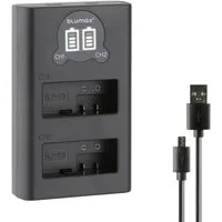 Blumax Dual LCD Ladegerät, für Canon LP-E8 USB-C Kamera-Ladegerät