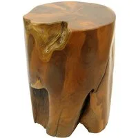 wohnfreuden Sitzhocker Teakholz Hocker Elefantenfuss 40 cm lasiert, 1007