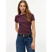 Tommy Jeans Kurzarmshirt TJW SLIM ESSENTIAL RIB SS EXT mit gerippter Struktur