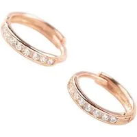 ELLAWIL Paar Creolen Ohrschmuck Ohrringe Damenohrringe Creole Zirkonia Farbe Roségold (GESCHENKIDEE, Sterling Silber 925), inklusive Geschenkschachtel