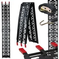 TRUTZHOLM Auffahrrampe klappbar 228 cm Traglast 340 kg Alu gelocht Motorradrampe schwarz (1-St., Inkl. Spanngurt), stabile Konstruktion, hochwertige Verarbeitung, kompakte Bauweise
