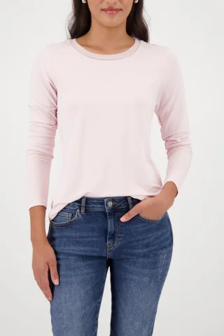 monari - Langarmshirt mit Strickkragen light rose - Gr. - 42