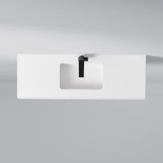 Steinberg Serie 444 Waschtisch Wandwaschtisch aus Mineo Stone, matt white, 444 7040 W 444 7040 W