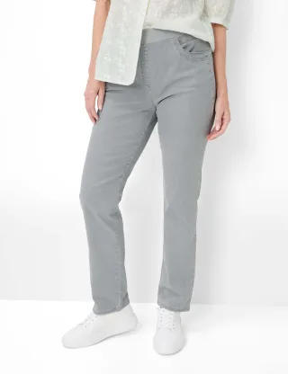 Raphaela by Brax Damen Five-Pocket-Hose Style CARINA FUN VERY LIGHT GREY,SLIGHTLY USED, denim hellgrau, Gr. 48K