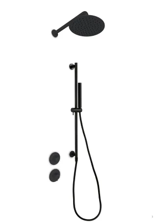 JEE-O slimline 04 Wand-Duschkombination mit Thermostat und Umsteller, struktur schwarz, 800-6453 800-6453