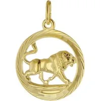 trendor Sternzeichenanhänger 39000-08, Sternzeichen Löwe 333 Gold Anhänger Ø 16 mm