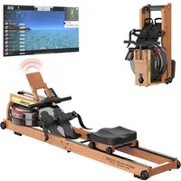 JOROTO Rudergerät für Zuhause Wasserrudergerät aus Holz, aus Eiche, Klappbares Rudergerät mit Bluetooth Monitor