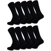 sockenkauf24 Basicsocken 10 Paar Komfortsocken Herren & Damen Baumwolle (Schwarz, 35-38) Schwarz Business Herrensocken Classic - 13200