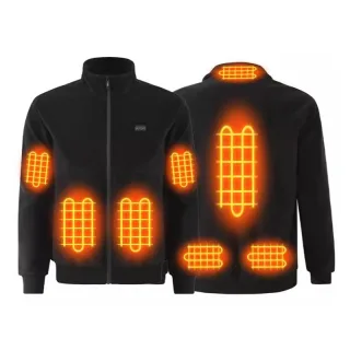 TENGOO HJ-08 Smart Heated Jacket 8 Heating Zones USB Charging Fleece Coat Washable Warm Winter Jacket for Hiking Camping