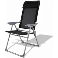 Mojawo Armlehnstuhl Camping Sessel Garten Klappstuhl Campingstuhl Alu Textilen schwarz