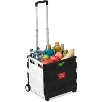 relaxdays Einkaufstrolley klappbar mit Rolle