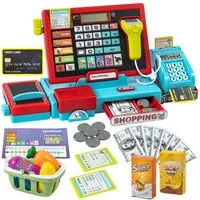 Youyijia Spielzeug-Musikinstrument Kinder Kasse Spielzeug Supermarkt Spielset