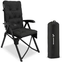 NEOLYMP Campingstuhl Faltbarer Campingstuhl bis 150 kg mit Getränkehalter & Taschen, Gestell aus Aluminium