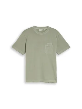 Tom Tailor - T-Shirt im Used-Look greyish shadow olive - Gr. - XXL
