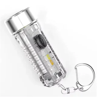 BIKIGHT LED Mini Keychain Flashlight Portable Keyring Pocket Torches Type-C USB Charging for Outdoor Camping Hiking Emer