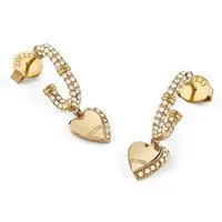Guess Paar Creolen JUBE06075JWYGT/U, Damen- Herz Pavé Goldfarben