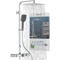 Schütte Brausegarnitur OCEAN, Höhe 120 cm, 3 Strahlart(en), Sicherheitssperre, höhenverstellb., inkl. Glasablage, Antikalk