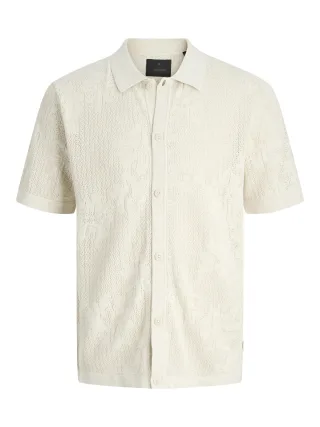 JACK&JONES - JPRBLAOWEN KNIT BUTTON THROUGH POLO SS - Gr. - M
