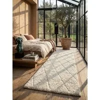 KADIMA DESIGN Teppich ATRIO Teppichläufer Creme 80x150 Berber Polypropylen Wohnraum, Läufer, Höhe: 31 mm, Fußbodenheizung geeignet, Strapazierfähig, Farbecht, Pflegeleicht
